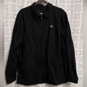 Vans Men’s lightweight black canvas jacket, with zipper - size L